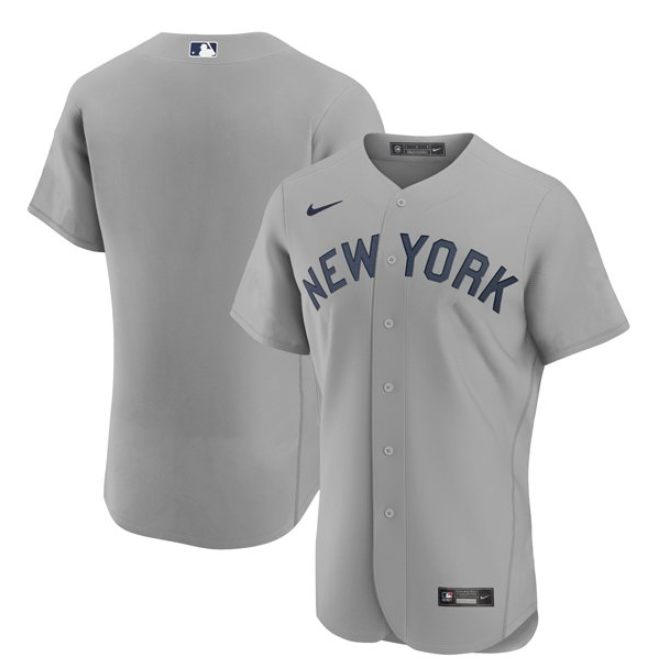 Men's New York Yankees Blank 2021 Grey Field of Dreams Flex Base Stitched Baseball Jersey Men's New York Yankees Blank 2021 Grey Field of Dreams Flex Base Stitched Baseball Jersey